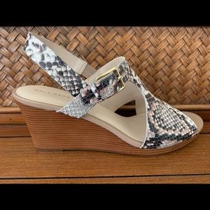 COLE HAAN Philomina Wedge Sandal Leather Wedge